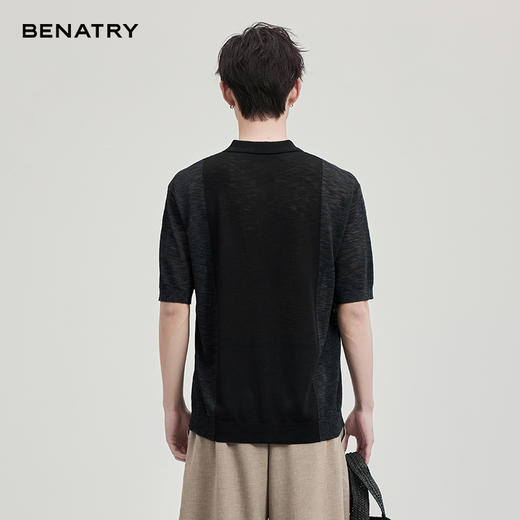 贝纳川竹节麻翻领短袖T恤ECF127004 商品图3
