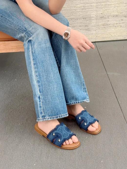 赛琳凯旋门新款丹宁牛仔拖鞋（HC） 商品图11