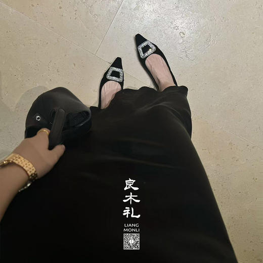 【部分现货，只换不退】良木礼羊皮丝绒低跟鞋（L818-026） 商品图2