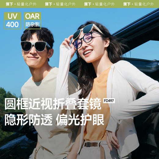 【25年新品】蕉下方圆大框折叠近视套镜（高桩头）FD497 商品图0