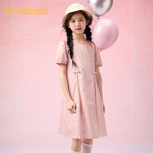 巴拉巴拉女童裙子儿童连衣裙2025新款夏装中大童蝴蝶结甜美时尚 商品图2