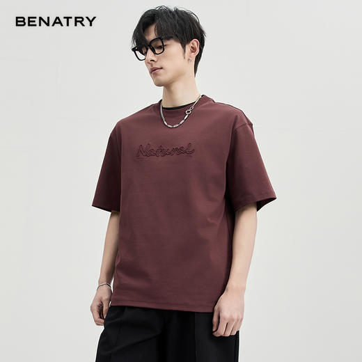 贝纳川双面字母立体中空绣短袖T恤ECF114004 商品图3