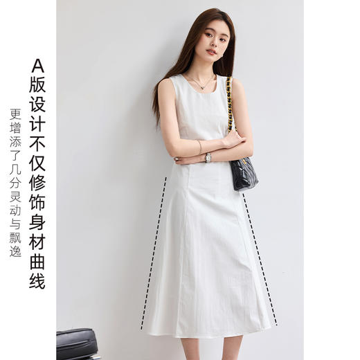 VICTORIA&VERA夏季“涟漪漫舞”复古轻盈感甜美波点屁帘基础无袖连衣裙 商品图6
