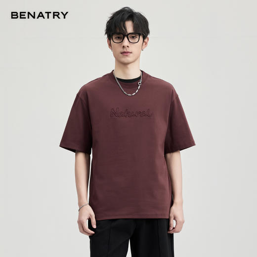 贝纳川双面字母立体中空绣短袖T恤ECF114004 商品图1