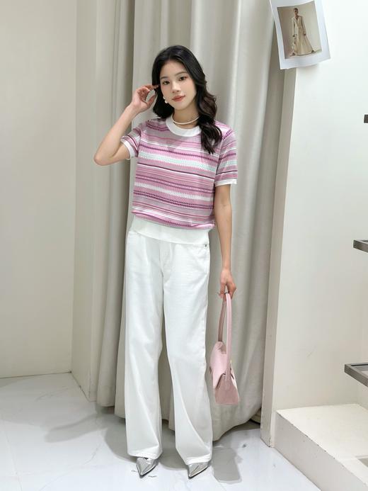 D5MZ30205#针织提花圆领短袖 商品图0