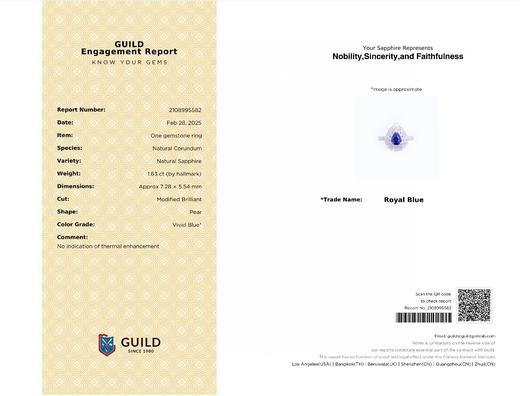 1.63ct刻面蓝宝石戒指 商品图4