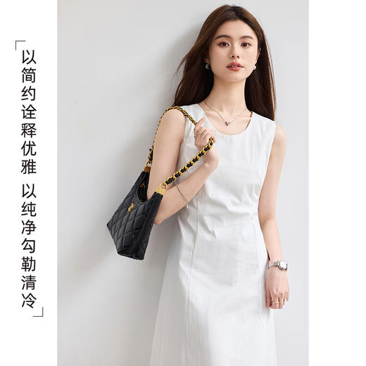 VICTORIA&VERA夏季“涟漪漫舞”复古轻盈感甜美波点屁帘基础无袖连衣裙 商品图4