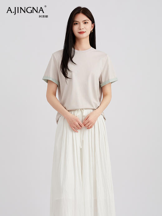 【延续经典】阿菁娜夏日撞色卷边袖活力T恤F30C302032 商品图3