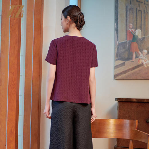 佐尔美夏季新款新中式国风100%桑蚕丝宽松显瘦莨绸衬衣女M42CS21 商品图4