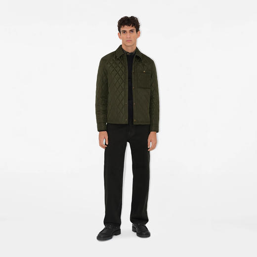 BURBERRY 巴宝莉 男士马术骑士徽标绗缝尼龙棉服 绿色 8100843 C1748 商品图1