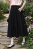 鹿向南「蜜桃乌龙」黑色高腰显瘦A字半身裙夏季新款大摆褶皱裙女L55166 商品缩略图5
