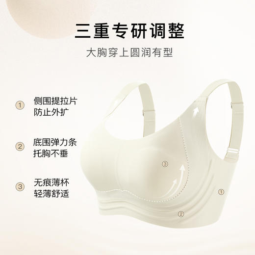 【大胸显小】无痕软支撑上托聚拢内衣女侧收防垂防外扩无钢圈文胸浅吟离歌 商品图1