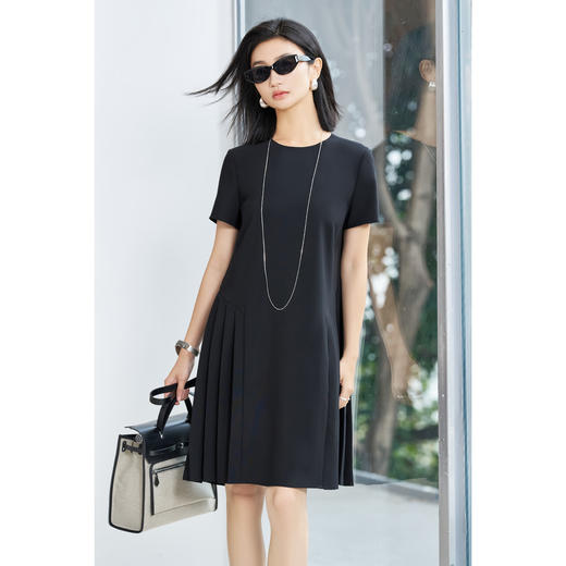 米思阳2025夏季新款小众设计感时尚连衣裙百褶拼接小个子裙子1160 商品图2