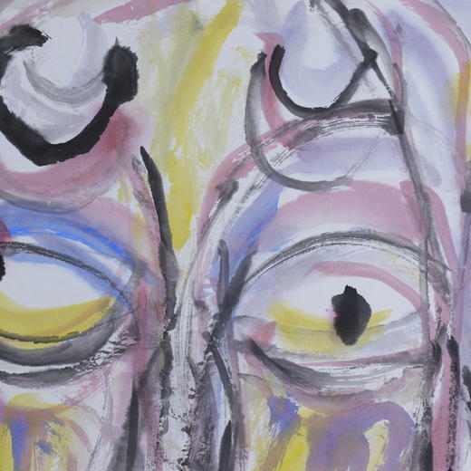 许固令《脸谱之十》国画原作53CM*53CM 手绘宣纸脸谱系列斗方作品【GH0489】 商品图3