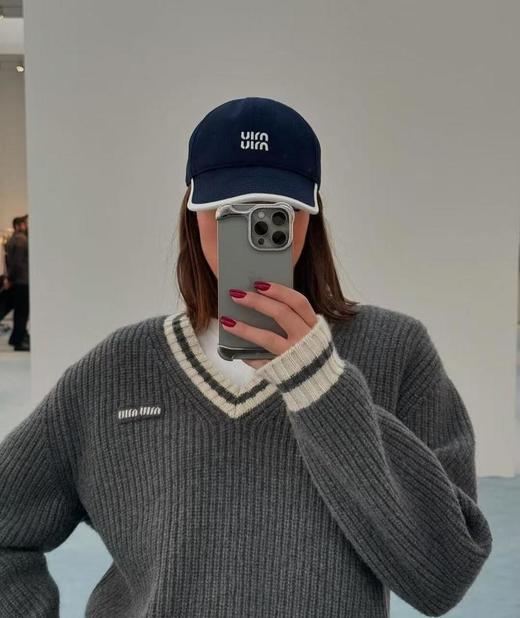 MIUMIU缪缪logo刺绣徽标2025新款棒球帽男女同款情侣款（CO） 商品图8