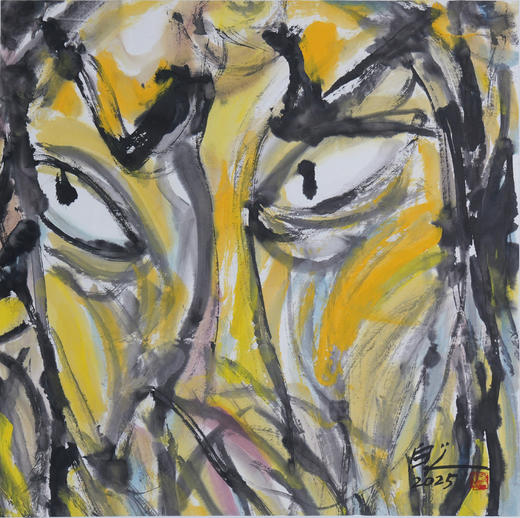 许固令《脸谱之十一》国画原作53CM*53CM 手绘宣纸脸谱系列斗方作品【GH0490】 商品图1