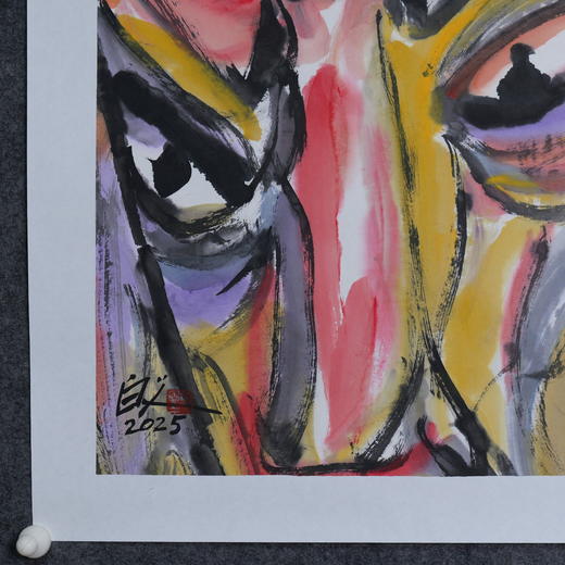 许固令《脸谱之十四》国画原作53CM*53CM 手绘宣纸脸谱系列斗方作品【GH0493】 商品图2