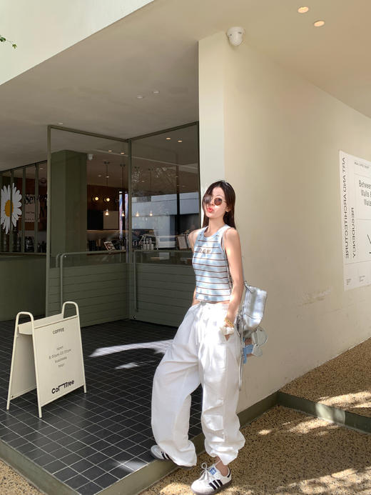 【99元任选2件】新品现货秒杀！卖完下架不再补 ！微信粉丝打折价！！2色短款条纹背心 商品图11