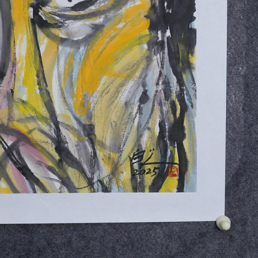 许固令《脸谱之十一》国画原作53CM*53CM 手绘宣纸脸谱系列斗方作品【GH0490】 商品图4