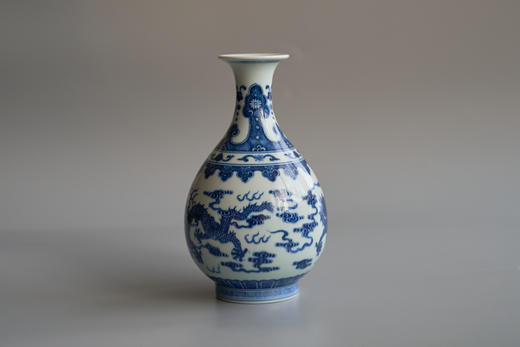 守艺 · 青花双龙纹玉壶春瓶 柴窑 高20cm 肚径12cm 底径7cm 商品图1