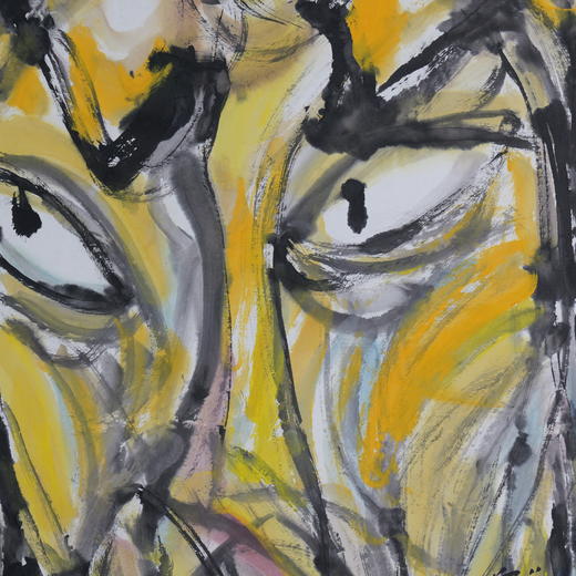 许固令《脸谱之十一》国画原作53CM*53CM 手绘宣纸脸谱系列斗方作品【GH0490】 商品图3