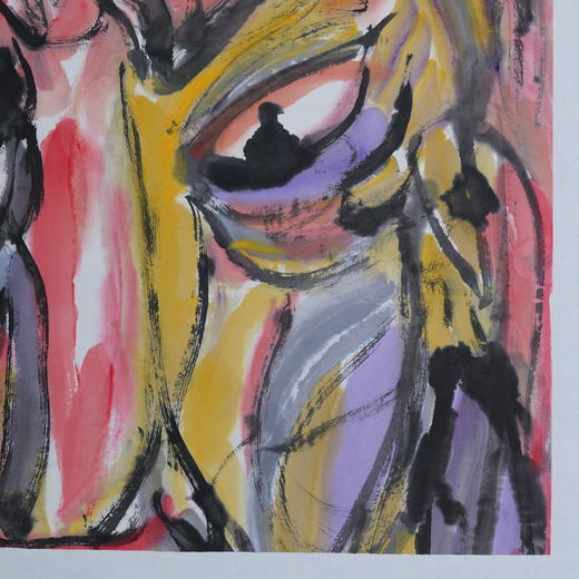 许固令《脸谱之十四》国画原作53CM*53CM 手绘宣纸脸谱系列斗方作品【GH0493】 商品图5