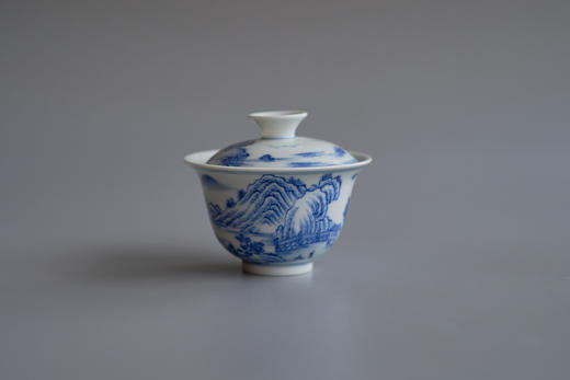 守艺 · 青花山水纹盖碗 柴窑 商品图1