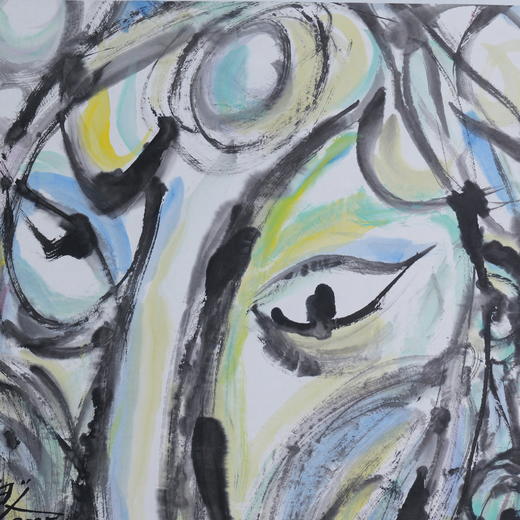 许固令《脸谱之十二》国画原作53CM*53CM 手绘宣纸脸谱系列斗方作品【GH0491】 商品图4