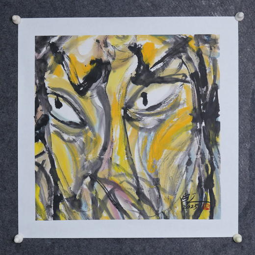 许固令《脸谱之十一》国画原作53CM*53CM 手绘宣纸脸谱系列斗方作品【GH0490】 商品图5