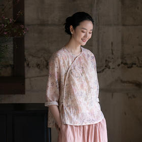 牧衣游原创 丝棉印染短外套新品轻薄柔软舒适百搭文艺开衫 朗风吟