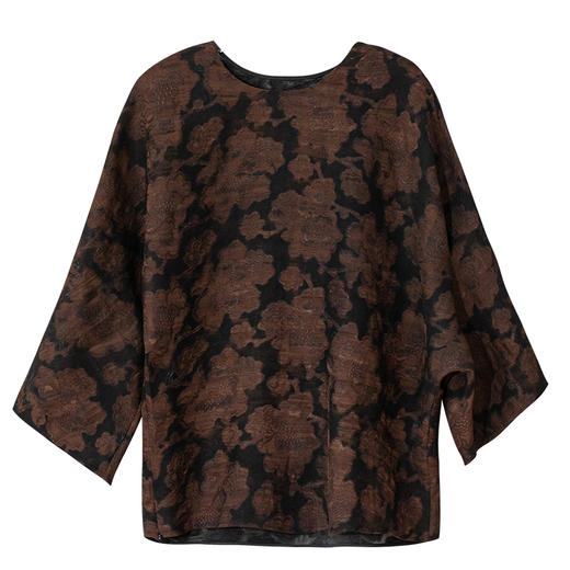 牧衣游原创 铁木机织半手工罗莨绸套头衫高级感复古真丝上衣 雪云 商品图4