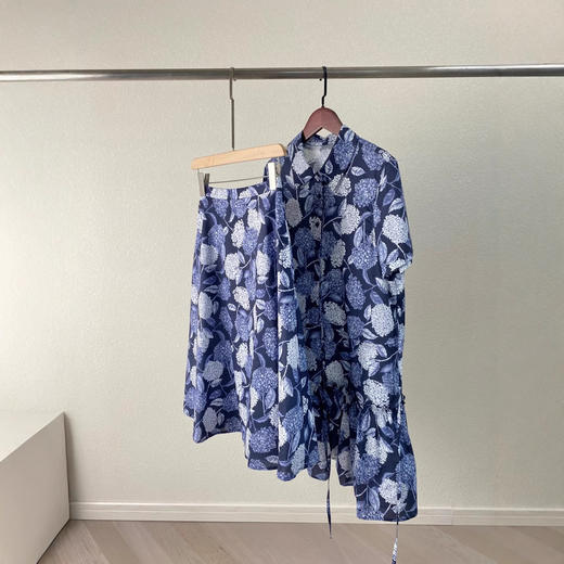 小禾2025春夏新款抗皱全棉印花布翻领短袖中长款连衣裙！ 商品图1