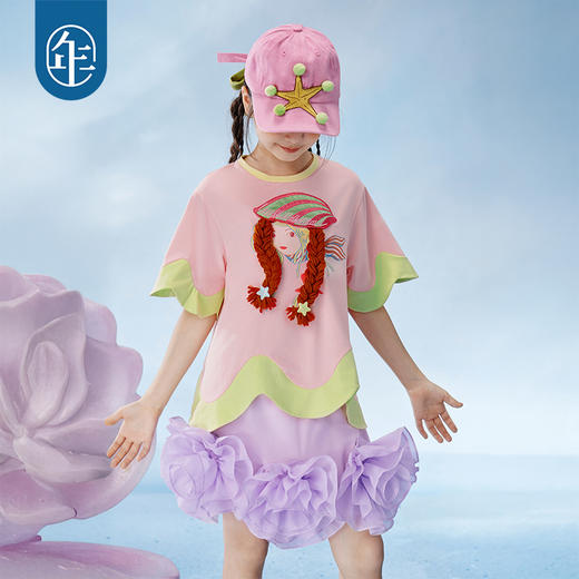 年衣半身裙2025夏季新款儿童公主裙子甜美国风浪花软糖短裙 商品图2