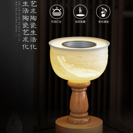 【世界瓷都 德化玉瓷】羊脂玉瓷·维纳斯影灯 影雕工艺 栩栩如生 温润细腻 迎光通透， 精美包装 gao端豪礼 商品图6