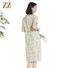 佐尔美夏季新款时尚气质碎花桑蚕丝短袖连衣裙女M42LS34 商品缩略图3