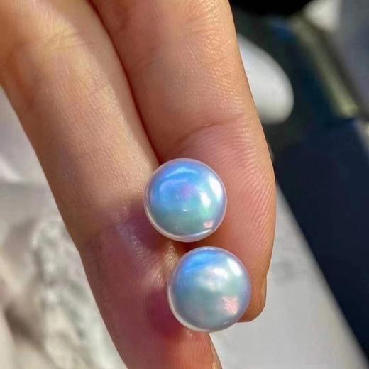 丁摩 巴洛克天然淡水珍珠纽扣耳钉女S925纯银银针春夏异形耳饰5ZF-029 商品图1