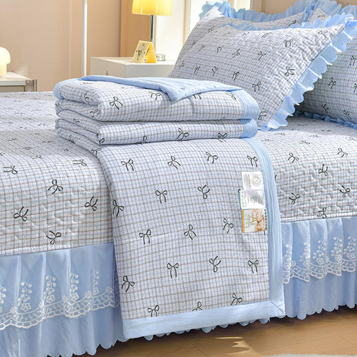 【夏凉被软糯2025针织棉】赫本风水洗棉夏被床盖四件套夏季空调被 商品图1