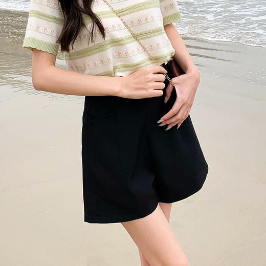奢姿大码女装2025夏季西装A字宽松阔腿裤胖妹妹时尚百搭休闲短裤9952553244 商品图4