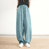 雀说苎麻扎染废土风休闲裤新款棉麻女装阔腿灯笼裤个性裤子ALTDA-9 商品缩略图5