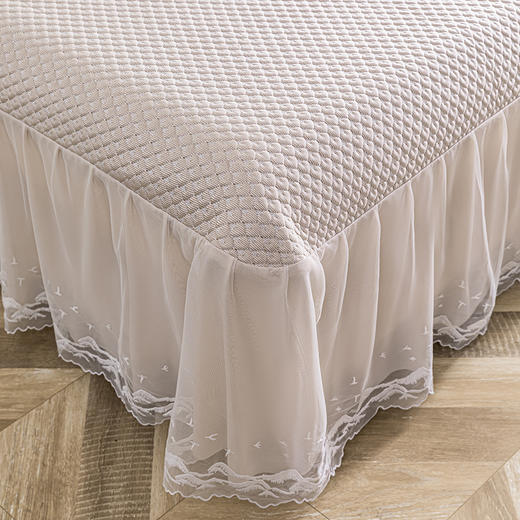 多喜爱 凉豆豆床裙三件套-和悦（蓝/粉/金/）【可水洗机洗】【柔软可折叠】【凉感值0.28】【全方位包裹】 凉席子A类标准 有效抗菌 3D立体凉豆豆 商品图11