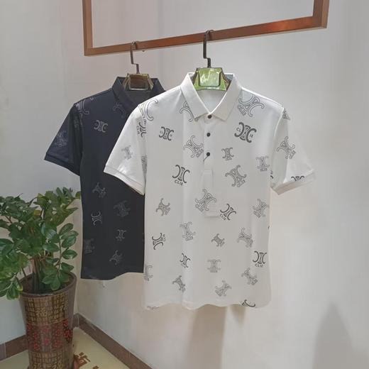 短袖T恤轻奢潮牌印花夏季翻领男装polo衫   FL-3036* 商品图0