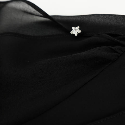 QF83225新款OL高级精致假两件设计领口流苏钉珠修身放摆显高显瘦连衣裙 商品图5