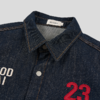 GOODBAI 粗体23 logo刺绣翻领口袋牛仔短袖外套 商品缩略图3