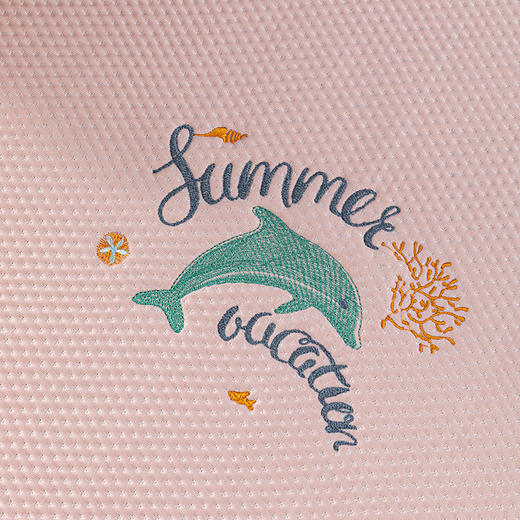 多喜爱 凉豆豆笠围三件套- 海星漫步/海之韵味/海豚精灵/海浪沙滩【精美绣花】 【可水洗机洗】【柔软可折叠】【凉感值0.28】【全方位包裹】 凉席子A类标准 有效抗菌 3D立体凉豆豆 商品图6