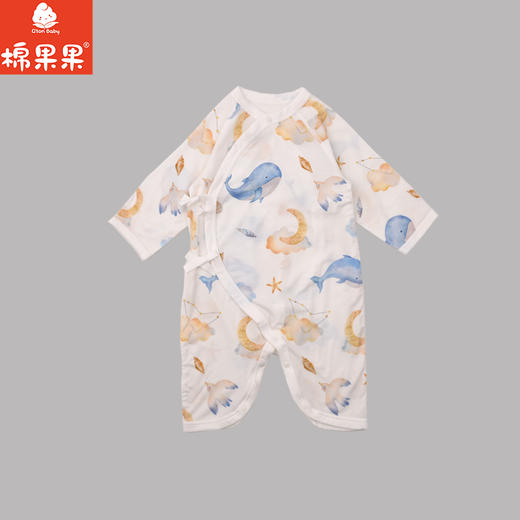 棉果果夏季男童女童舒适柔软防蚊5A抗菌莫代尔蝴蝶连体衣M201726425204 商品图1