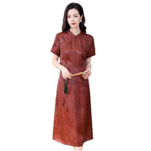 TC 221917重磅香云纱连衣裙时尚复古国风优雅裙 商品图4