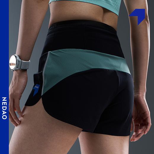 内道腰包拼接跑步短裤女越野撞色短裤马拉松透气舒适女士跑步短裤 商品图4