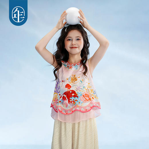 年衣童装儿童新中式马甲女孩2025夏季新款国风海洋奇遇马甲 商品图2