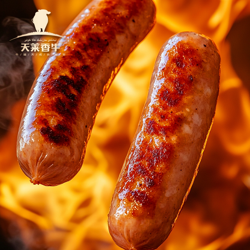 天莱香牛风味牛肉肠台式牛肉肠早餐肠黑椒牛肉肠空气炸锅食材生鲜500g*2袋