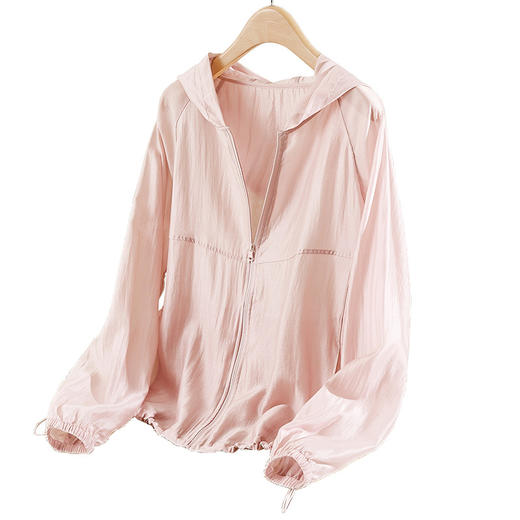 雀说天丝云纱泡芙防晒外套新款外穿薄款连帽开衫上衣AL3062 商品图4